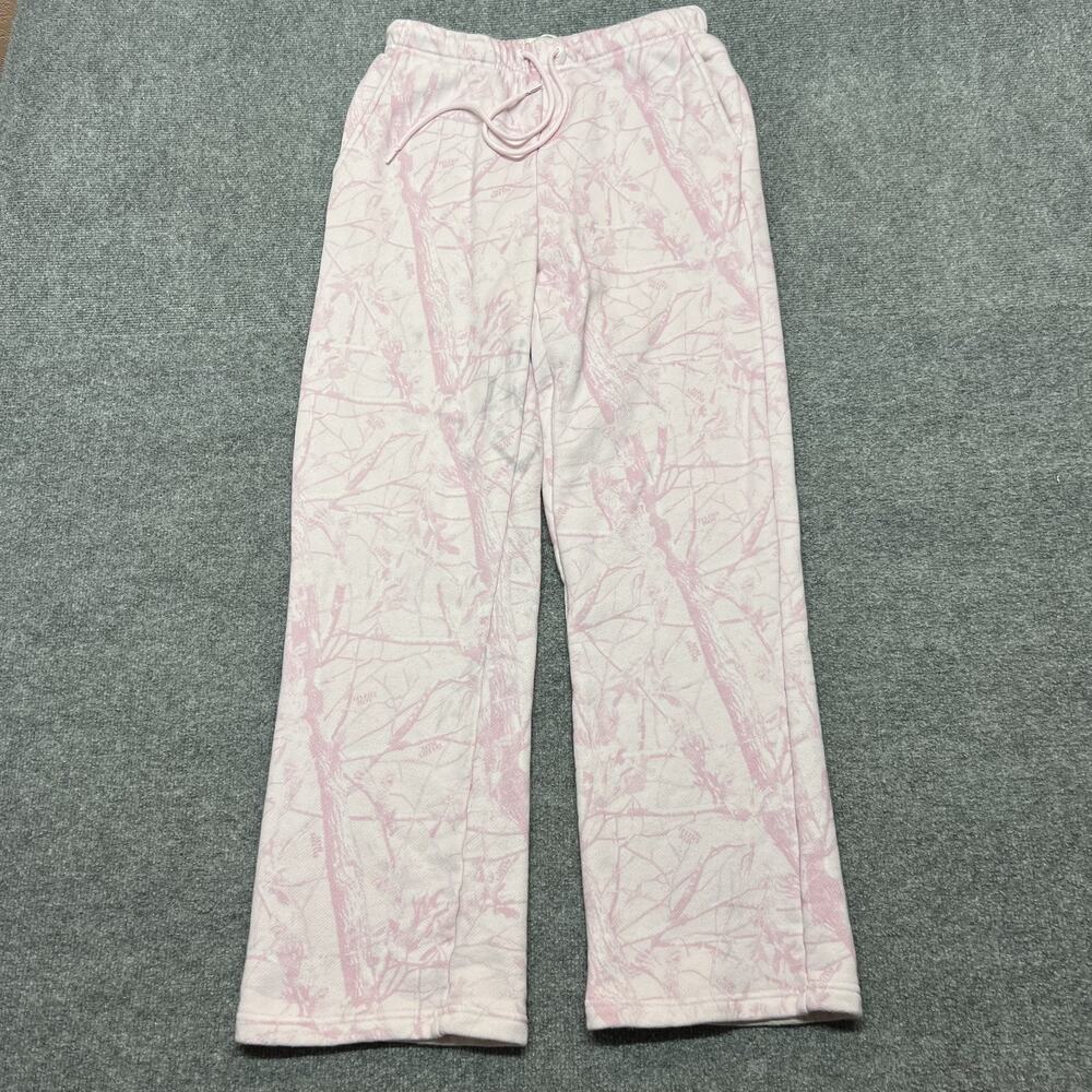 Dairy Boy Sweatpants Womens Small Pink Camo Terry Cotton Drawstring